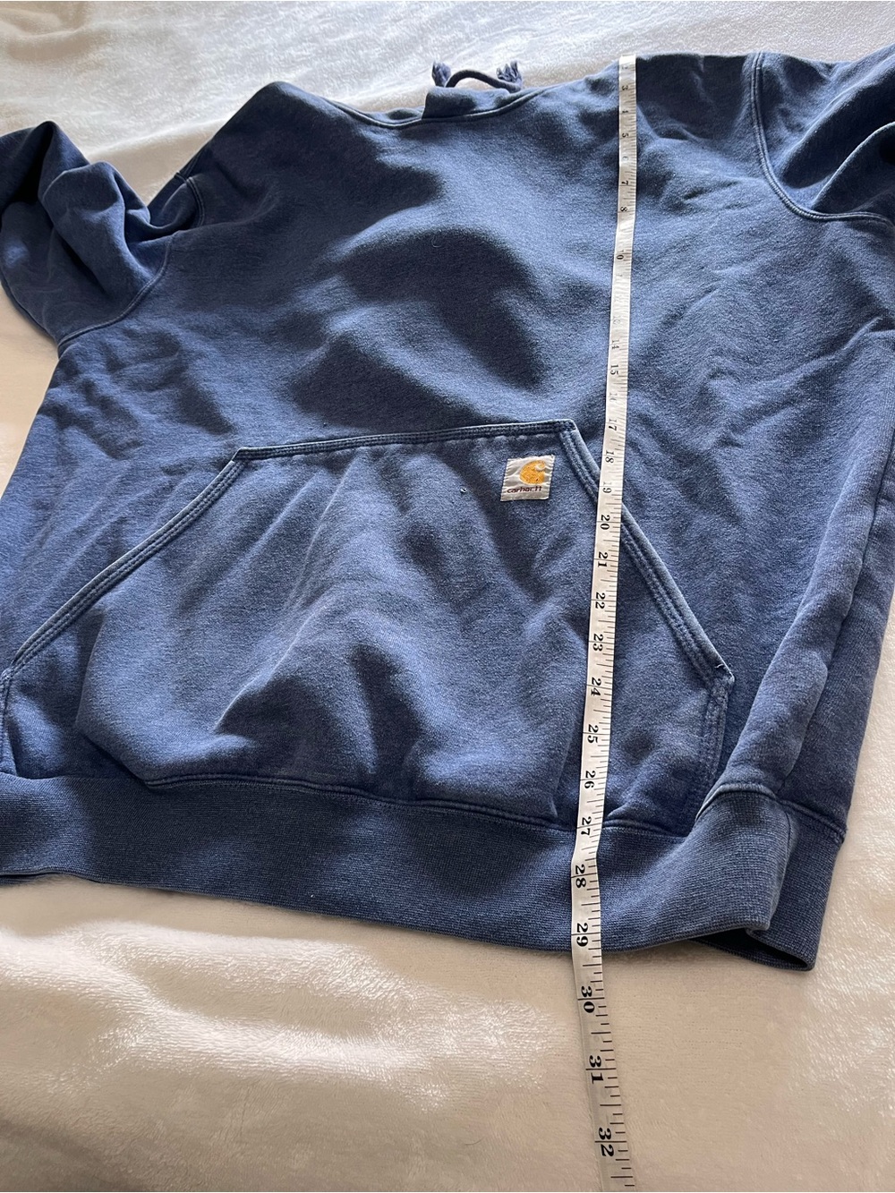 CARHARTT Loose Fit Navy Distressed Pullover Hoodie Sweatshirt Unisex Adult L GUC - Picture 7 of 7